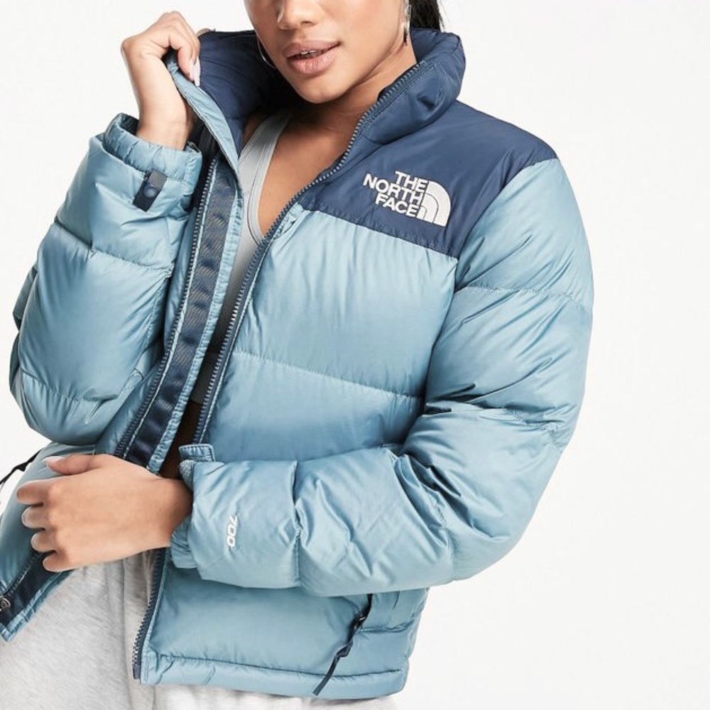 North Face 700 Blue Nuptse Puffer Jacket
